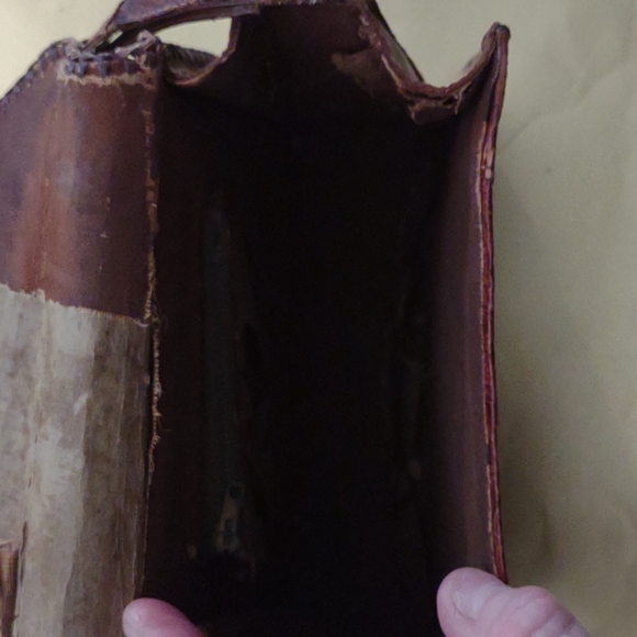 Vintage Crocodile Alligator Leather purse AS Is circa 40s/50s - Picture 11 of 11